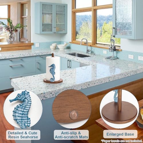 Seahorse Paper Towel Holder Beach House Decor Coastal Kitchen Decorative - Image 5