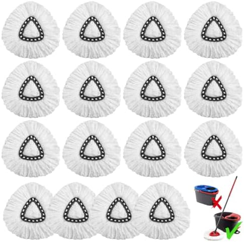 16 Pack Mop Heads Replacements, EasyWring Mop Head Refills by SOBRATHDE