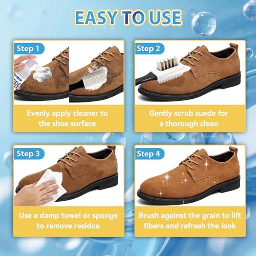 Yeardera Suede Cleaner Kit, 6.76oz No-Rinse Suede and Nubuck Shoe Cleaner - Image 5