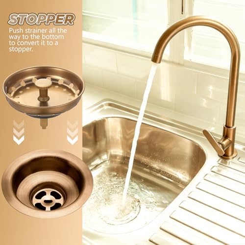 Retisee 2 Pcs Kitchen Sink Stopper Strainer Stainless Steel Drain Strainers - Image 4