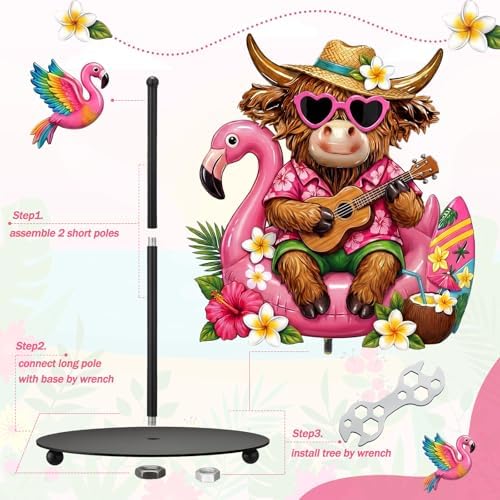 Chunful Hawaiian Flamingo Paper Towel Holder, Summer Flamingo Highland Cow - Image 5