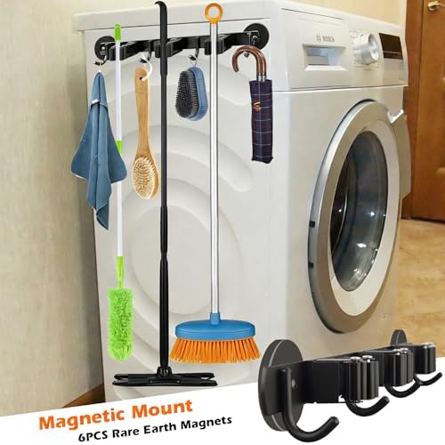MUTUACTOR Magnetic Broom Holder, Anti-slip Heavy Duty Broom and Mop Hanger - Image 2