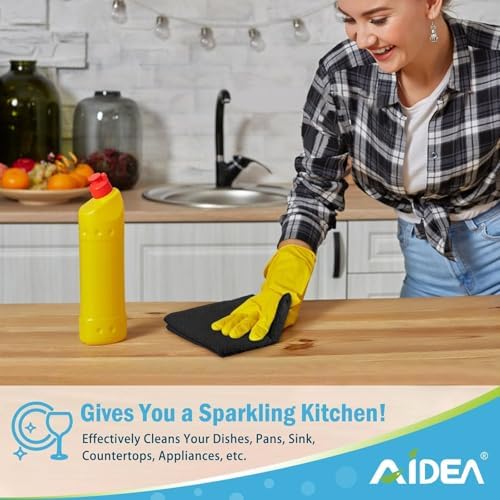 AIDEA Microfiber Cleaning Cloth Black 20PK, Microfiber Towels 11.5"×11.5" - Image 5