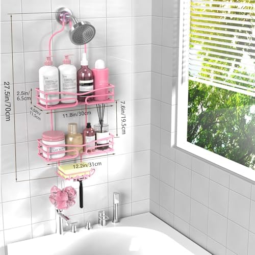 DAOYA Pink 3-Tier Over Head Shower Caddy - Image 5