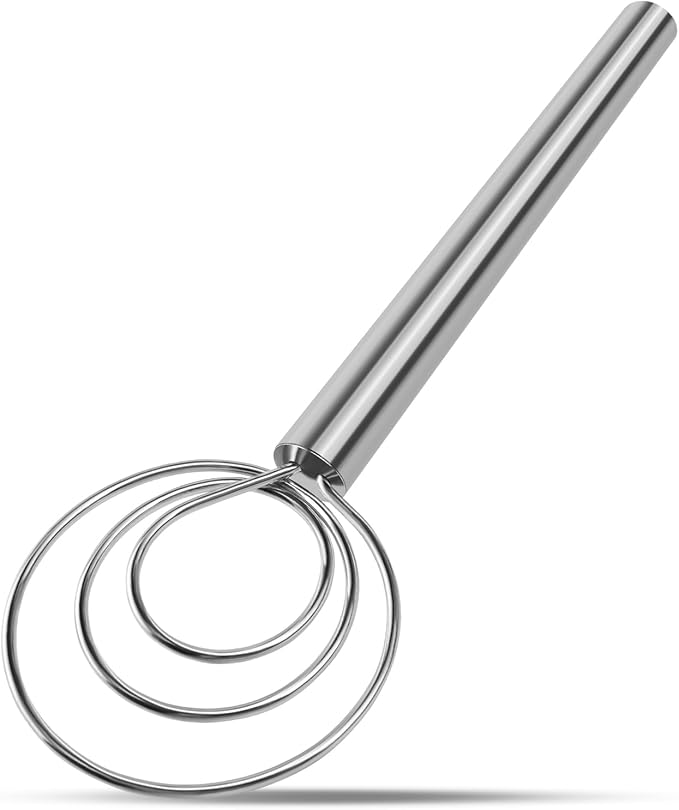 Danish Dough Whisk Stainless Steel Hook Dutch Bread Mixer Hand Tool for Sourdough Baking Making Blending Pastry Pizza