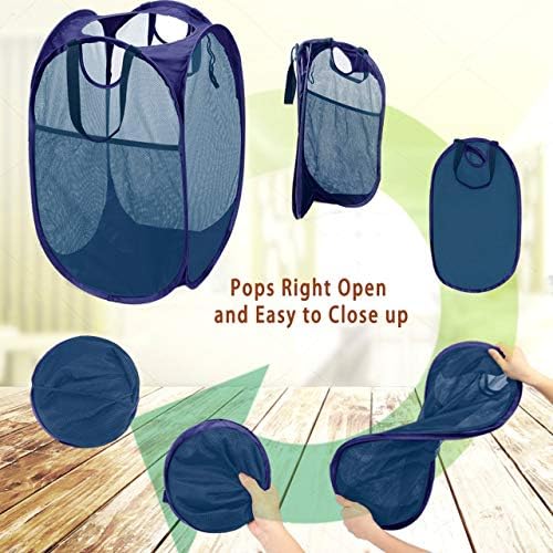 HOUSE AGAIN 2Pack Strong Mesh Pop Up Laundry Hamper, 70L Collapsible Laundry - Image 6