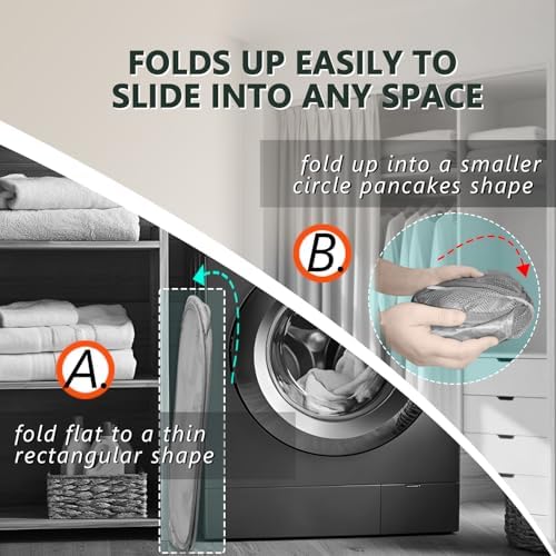 Collapsible Laundry Hamper Basket, Pop Up Mesh Foldable Bag - Image 6