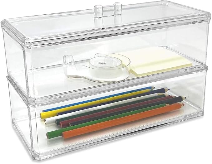 Acrylic Makeup Organizer Cosmetic Storage Display Case Makeup Brush Cotton Ball - Image 6