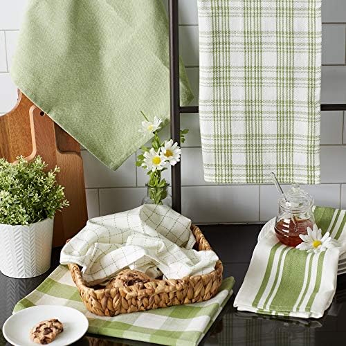 DII Basic Kitchen Large Cotton Dishtowel Set of 5, Antique Green - Image 5