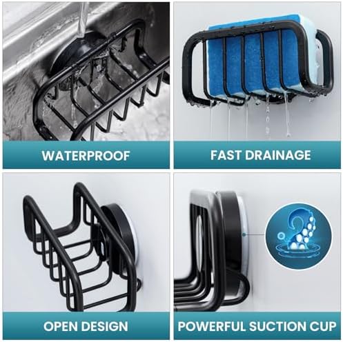 TAILI Sink Caddy with Strong Suction Cup, Sponge Holder - Image 5