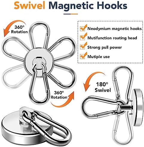 MIKEDE Strong Magnetic Hooks 150LB Neodymium Heavy Duty Magnets - Image 3