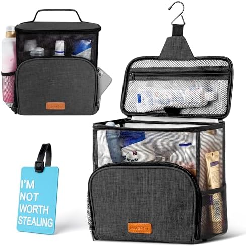 Hanging Toiletry Bag, Shower Caddy Tote Bag, Bath Organizer by HiVERST