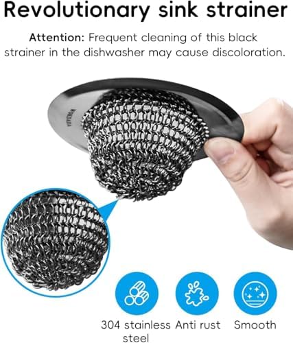 Upgraded Sink Drain Strainer, Patented Reversible Chain Mail Mesh - Image 6