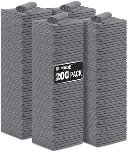 UNIMADE Microfiber Cleaning Cloth, 200 Pack Microfiber Towels by Unimade