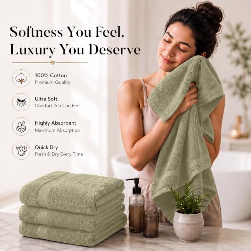 DAN RIVER 600 GSM Cotton Large Bath Towels Set of 4, 27 x 54 Inches - Image 6