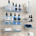 Shower Caddy 7 Pack, Adhesive Bathroom Shower Organizer by Yorshvil