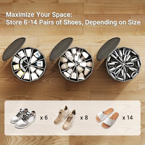 Round Shoe Organizer, Fan Dividers - Image 2