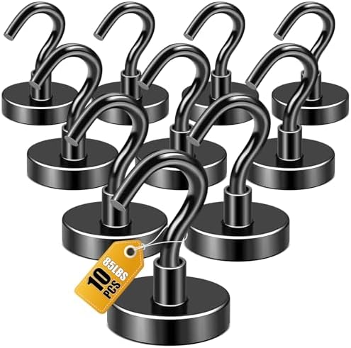 DIYMAG Magnetic Hooks, Strong Magents 10 Pack 85lbs by DIYMAG