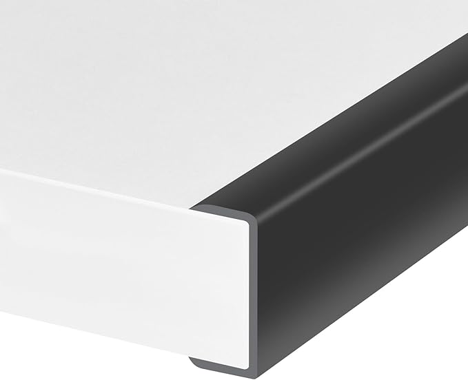 Rubber Edge Trim, Self-Adhesive U Shaped Edge Protector for Plywood, Cabinet, 1-5/8" Wood Edge Banding, Flexible Furniture Repair, EPDM Material, Fit 1-5/8"(41mm), Length 10Ft, Black