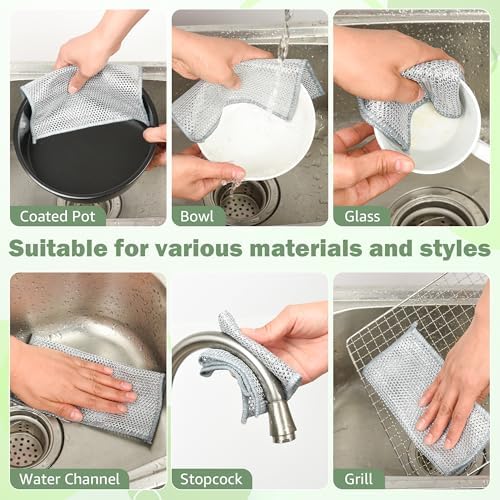 12Pcs Non Scratch Wire Dish Cloth, Steel Mesh Dishcloths, Scrub Cloths - Image 6