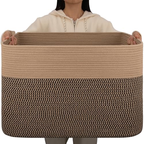OIAHOMY 108L Extra Large Blanket Basket Dog Toy Basket Yellow by MasterofSpaceOptimization