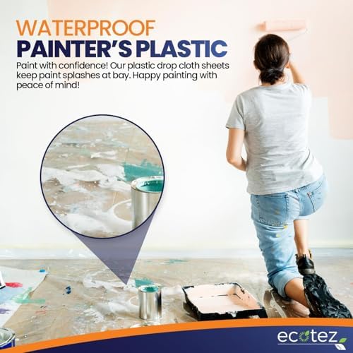 20 Pack 12 x 9 ft Extra Large Plastic Drop Cloth - Image 5