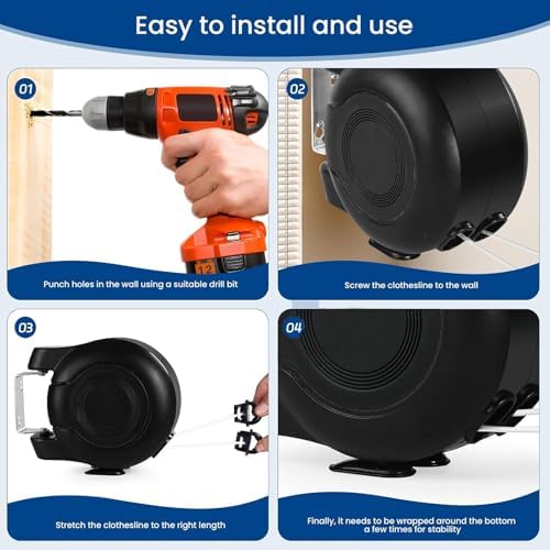 Retractable Double Clothesline – 49 ft x 2 Heavy Duty Clothes Line - Image 3