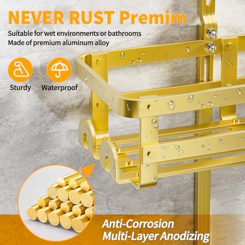 GAOKASE Aluminum Shower Caddy Hanging, Never Rust Shower Organizer - Image 2