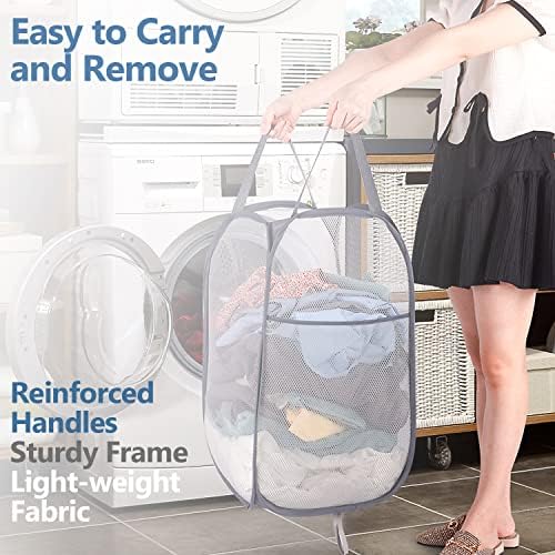 BATTOO Deluxe Strong Mesh Pop up Laundry Hamper Basket - Image 3