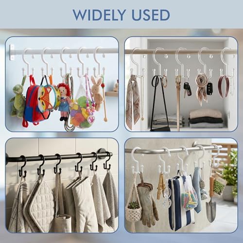 Bathway Black Plastic Double Shower Curtain Hooks, 12 Shower Curtain Rings - Image 6