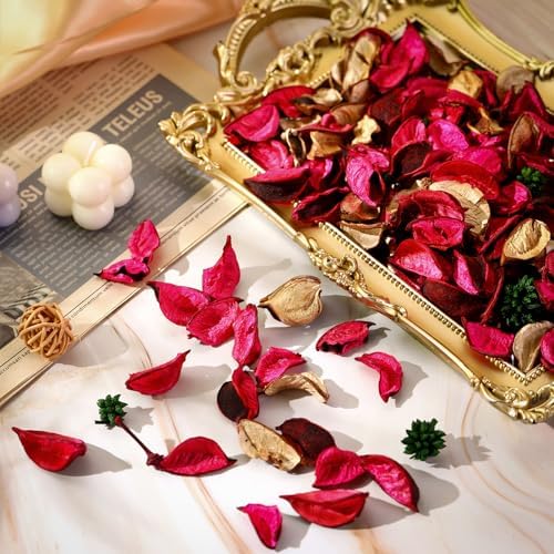 Nuanchu 6 Pcs Potpourri Bags Rose Red Potpourri Bowl Filler Rose Scented Dried - Image 5