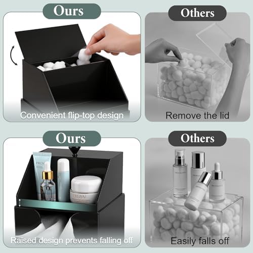 Anyoifax Disposable Facial Towels Storage Double Layer Acrylic Box - Image 4