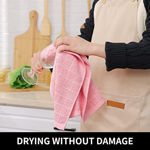 Homaxy 100% Cotton Terry Kitchen Towels, 4 Pack - Image 4