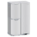 mVm 16 Gal Kitchen Trash Can, 3 Compartment Trash Can, Heavy Duty Anti Fingerprint Recycling Bin for Farmhouse Decor(Cement)