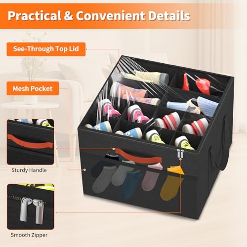 Aokeyee 2 Pack Shoe Organizer for Closet, Stackable Shoe Storage Box - Image 4
