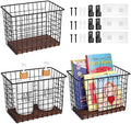 Wall Hanging Baskets, 3 Wooden Wire Bins by LIGHTDUST