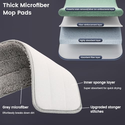 Mop and Bucket Set with Dirty Water Separation, Flat Mop System Auto-Separates - Image 4