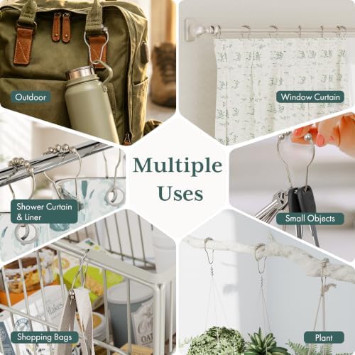 Bathway Shower Curtain Rings, Shower Curtain Hooks Nickel Shower Rings - Image 7