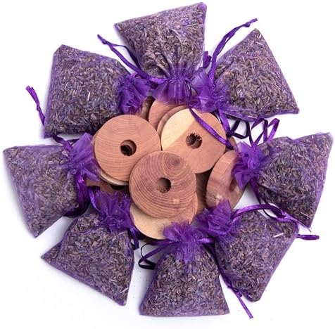 Lavande Sur Terre Pack of 16 Cedar Blocks and 8 Lavender Flower Sachets Craft - Image 7