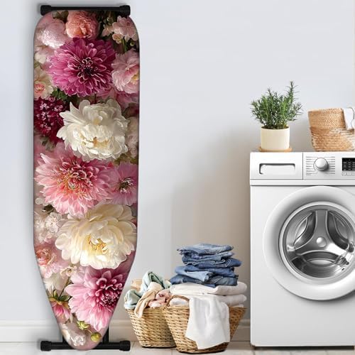 Nuxovilar Soft Pink White Floral Ironing Board Cover 15x54 Polyester - Image 3