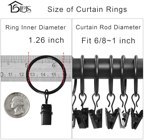 LLPJS 40 Pack Curtain Rings - Image 3
