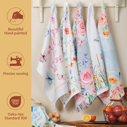Maison d' Hermine Kitchen Towels Set of 6 Reusable 100% Cotton 27.50" x 20" - Image 2