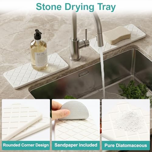 Small Quick Dry Bathroom Counter Trays Water Absorbing Stone Kitchen Soap - Image 6