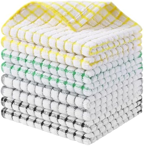 Kitinjoy Cotton 8 Pack Terry Kitchen Dish Cloths by Kitinjoy