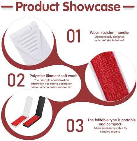 Hecila Foldable Lint Brush for Clothes Portable Lintbrushes Compact Size - Image 3