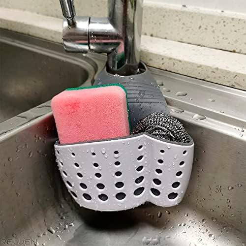Hanging Sponge Holder for Kitchen Sink, Over Faucet Silicone Caddy - Image 6