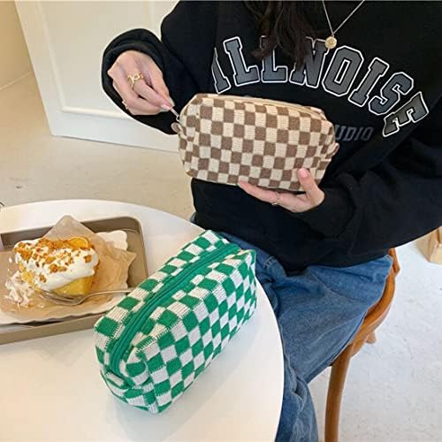 SxoSyo 2 Pcs Checkered Cosmetic Bags - Image 3