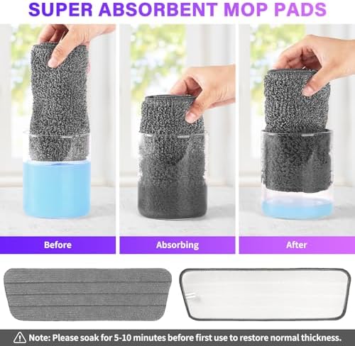 16.5" Microfiber Mop Pads Refills, 6 Pack Reusable Replacement Heads​​ - Image 4