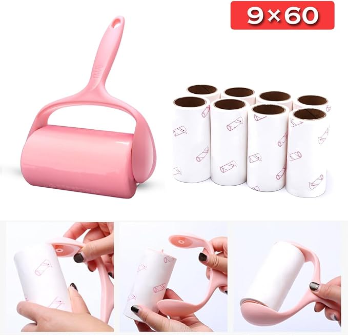 Lint Roller, 9 Refills 540 Sheets, Pet Hair Remover Kit - Image 3
