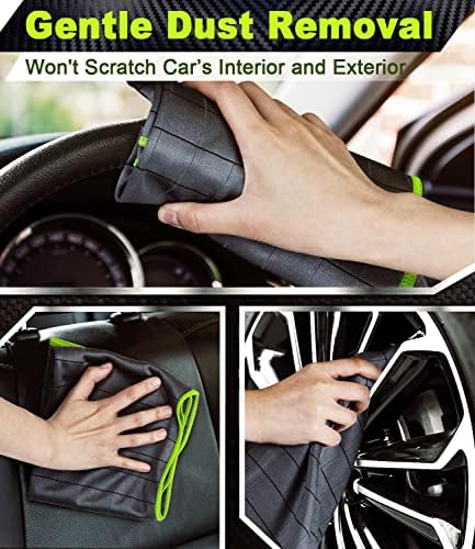 Carbon Microfiber Towels for Car Glass Window Polishing, Light Grey-Green - Image 5